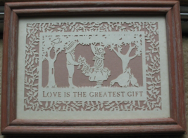 Love is the Greatest Gift Fiji Graphics Wall Art Cut Scherenschnitte Framed 6x8 - £12.74 GBP