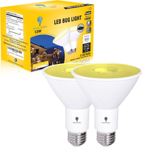 2 Pack PAR30 Amber Yellow LED Bug Light Bulb Outdoor LED Flood Light Bulb 12W 10 - £17.94 GBP