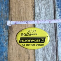 Vintage C &amp; P Bell Atlantic Yellow Pages Oval Pin Back Button  - £3.12 GBP