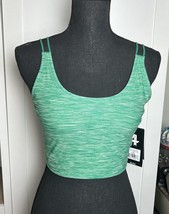 FourLaps Women&#39;s Poise Longline Workout Sports Bra Emerald Space Dye Medium - $12.40