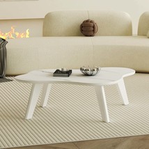 Modern Minimalist White Marble Cloud Coffee Table &amp; Computer Desk - $1,285.97 MXN