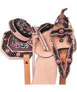 Sillín de caballo Western Premium Leather Barrel Racing Trail Tack tamañ... - $758.58 CAD+