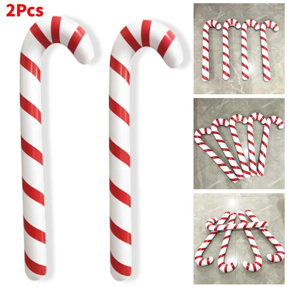 2Pcs Portable Santa Claus Walking Stick Inflatable Festival Christmas Decoration - £6.32 GBP+