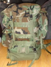 1986 French Commando Tactical Bdu Woodland Rucksack Bag &amp; Sleeping Bag Section - £97.94 GBP