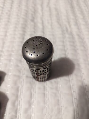Pepper Shaker Vint Cobalt Blue Silver Plated - $3.95