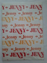 Vintage JENNY Gift Wrap, Personalized Name Wrapping Paper Multicolor 198... - $8.86