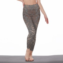 Women&#39;s Leggings Gray and Gold/Silver Pattern Size S-5XL Available - £23.90 GBP