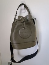 COACH Dempsey Drawstring Bucket Bag C4100 Olive Green Nwt Wow - $280.00