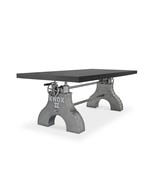 KNOX II Adjustable Dining Table - Embossed Cast Iron Base - Ebony - $5,009.40