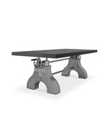 KNOX II Adjustable Dining Table - Embossed Cast Iron Base - Ebony - £4,004.29 GBP