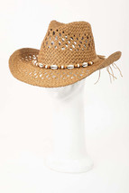 Fame Cowrie Shell Beaded String Straw Hat - £21.12 GBP