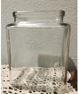Vintage Clear Glass Square Storage Jar Canister Collectibles Candy Jar - $12.06 CAD