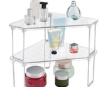 mDesign Plastic/Steel Corner Stackable Rack, Storage Organizer Shelf for... - £30.80 GBP