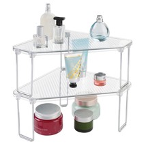 mDesign Plastic/Steel Corner Stackable Rack, Storage Organizer Shelf for Bathroo - $38.99