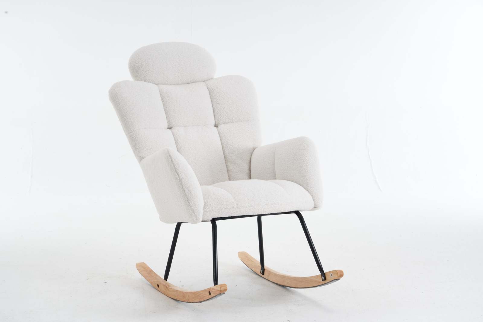Teddy Fabric Rocking Glider Chair - Ivory Item image 8