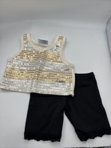 Build a Bear Sequin Top and Black Pants W/Lace - £12.01 GBP
