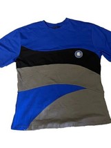 Effectus Clothing Colorblock Black/Blue T Shirt Size Large - $9.28