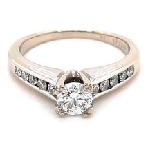 3/4 ct Diamond Engagement Ring REAL SOLID 14k White Gold 4.0 g Size 7 - £1,909.46 GBP