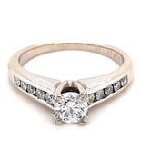 3/4 ct Diamond Engagement Ring REAL SOLID 14k White Gold 4.0 g Size 7 - £1,876.60 GBP