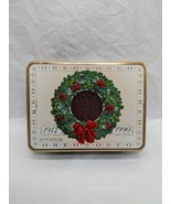 **EMPTY TIN** 1990 Oreo Warmest Holiday Wishes Holiday Tin 8&quot; X 6&quot; X 2 1/2&quot; - $13.86