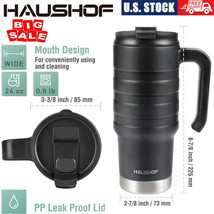 HAUSHOF 24 oz Travel Mug Stainless Double Wall Vacuum Insulated Tumbler ... - £26.73 GBP