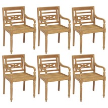 Batavia Chairs 6 pcs Solid Teak Wood - £460.72 GBP