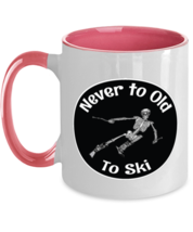 Skiing Mugs. Never To Old To Ski. Pink-2T-Mug  - £14.34 GBP