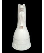 Vintage 1977 White Porcelain Christmas Angel Bell 5.5&quot; Hudsom Middleton - $24.42 CAD