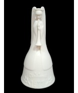 Vintage 1977 White Porcelain Christmas Angel Bell 5.5&quot; Hudsom Middleton - £13.92 GBP