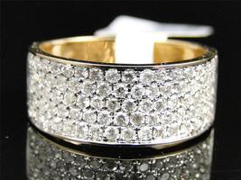 1.03 CT 14K Mens/Ladies Yellow Gold Finish 8.5 MM Wedding Band Sim Diamond Ring - £82.46 GBP