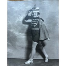 Vintage B&amp;W Photo Little Girl Dance Costume Soldier Carol Wagoner 1936 8x10 - $23.76