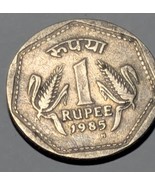 1985 India 1 Rupee  Asoka Lion Standard Circulation Coin - $36.91 MXN