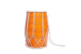 Baby Wooden doori Dholak musical instrument colour yellow dholki dhol - £76.90 GBP