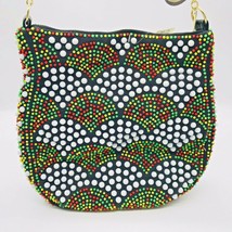 Vintage Beaded Purse La Regale Koppi White Yellow Green Red Zip Closure 70s - £11.76 GBP