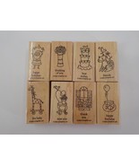 STAMPIN&#39; UP SET OF 8 &quot;LITTLE HELLOS&quot; STAMPS BEST WISHES HAPPY BIRTHDAY M... - £15.93 GBP