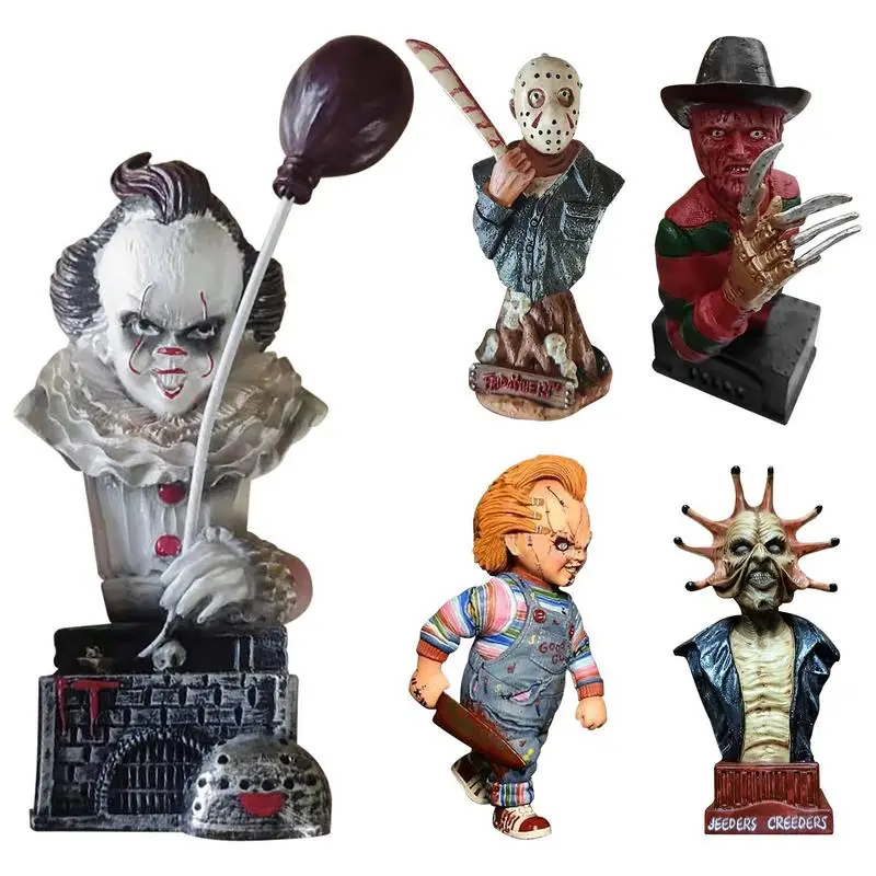 Halloween Horror Killer Funny Garden Gnomes Figurines Decoration Jacket Killer - £13.98 GBP+