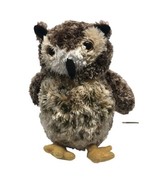 Aurora Owl Plush Brown Stuffed Avian Animal Bean 7&quot; Tall Barn Horned Bird - £7.12 GBP