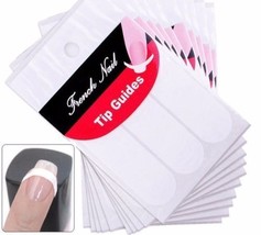 3 Packs French Manicure Nail Art Tip Guide Sticker Stencil Round Form Decoration - £3.04 GBP