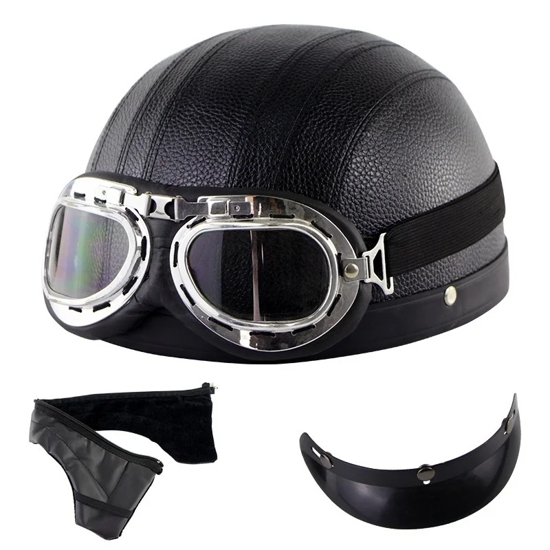Electric Bicycle Open Face Helmet Men Women MTB Road Bike Helmet With Goggles Mo - £261.95 GBP