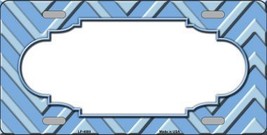 Light Blue Lighter Blue Chevron Monochromatic Metal Novelty License Plate - $18.95