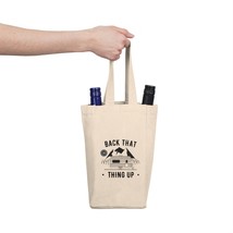 Vintage Camper Trailer Double Wine Tote Bag Black and White &quot;Back That Thing Up&quot; - £25.66 GBP