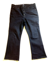 J Crew Jeans Womens 34x26 Black Crop Flare Denim Button Fly Wide Leg Hig... - $14.80