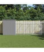 vidaXL Chicken Cage Light Grey Galvanized Steel Large Doors - $25,684.10 MXN