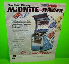 MIDNITE RACER Video Arcade Game FLYER 280 - ZZZAP Retro Promo Art Vintag... - $23.28