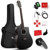 Electric Acoustic Guitar, Full Size 41 Inch Acoustic Guitar Cutaway Bundle With  - £186.65 GBP