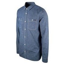 Vans Men&#39;s Light Blue Carlow II Denim L/S Woven Shirt (384) - $19.75