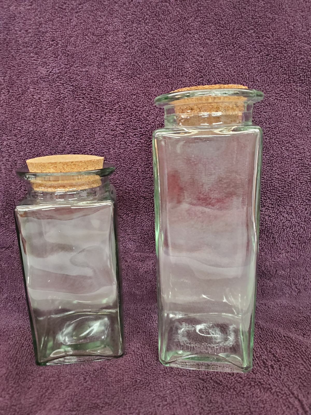 Primary image for Two glass canisters with cork lids