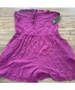 Women&#39;s Sleeveless Woven Smocked Romper - Wild Fable Plum Purple Size XS... - £10.92 GBP