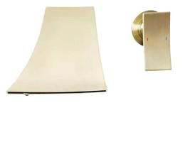 brushed gold bathroom sink faucet waterfall wall mounted basin mixer tap - $119.00