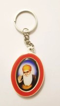 SIKH RELIGIOUS Guru Nanak Golden Temple Red  Oval KEY RING Singh Key Cha... - $7.48